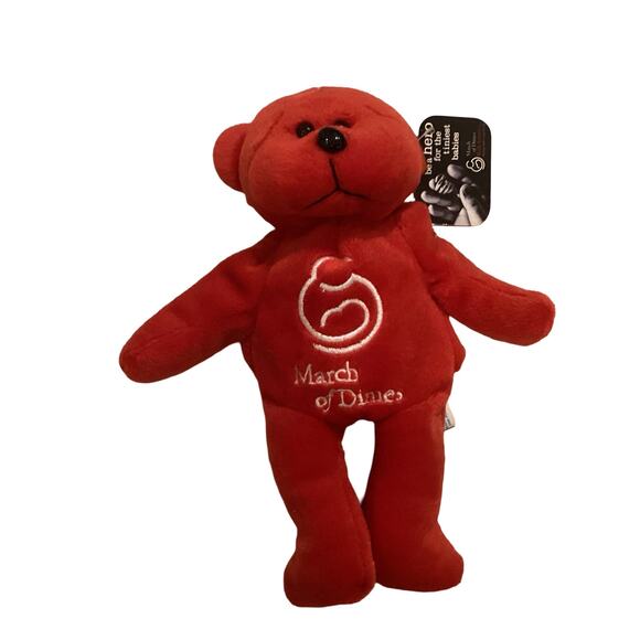 Y2K March of Dimes Beanie Baby Bear - Picture 1 of 5